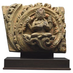 Nepal, 14th-15th century, Wood panel representing Vaishnavi the Vishnu's Shakti 