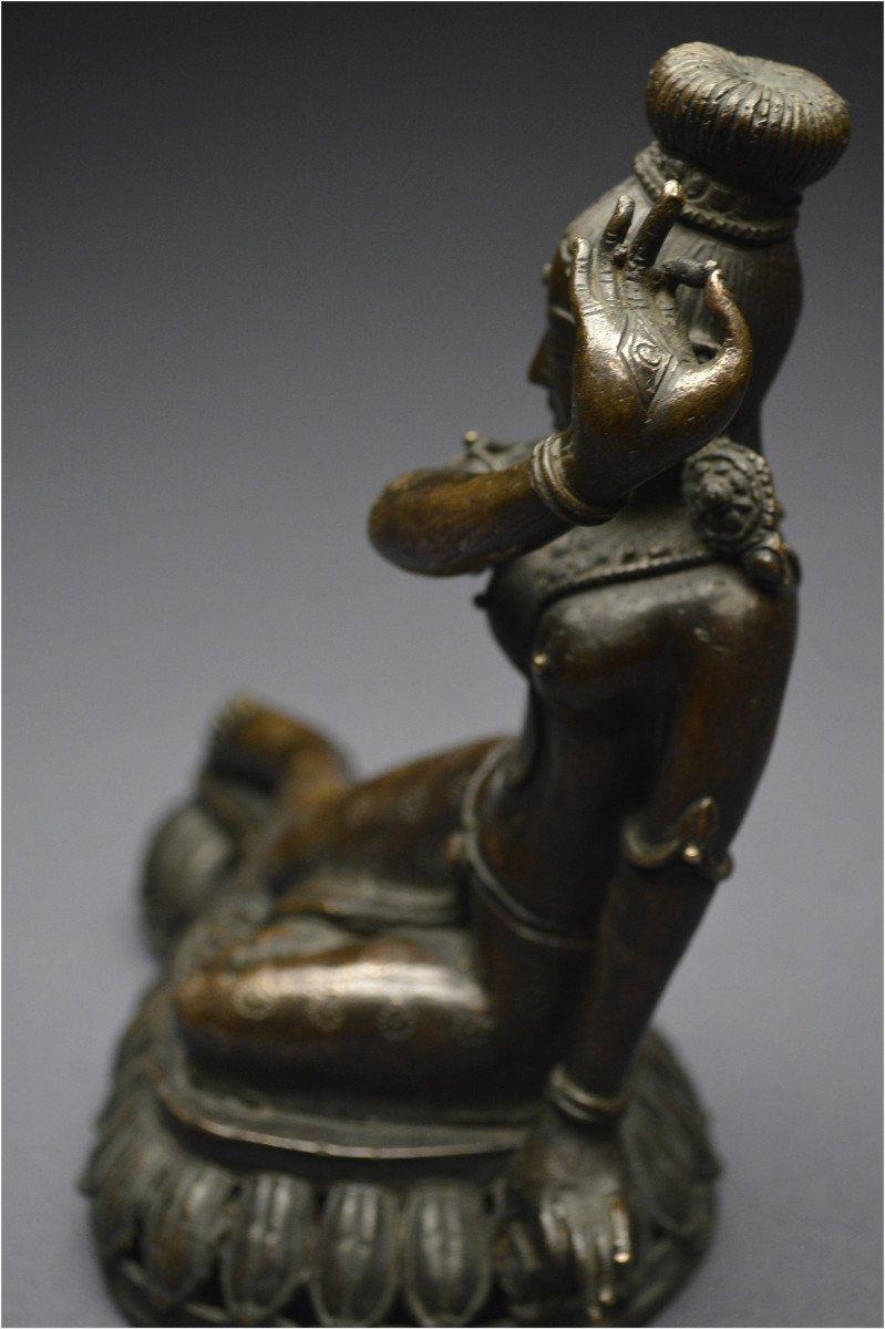 Nepal, 19th Century, Representation of a Deva with her hands in Vitarka Mudra 6