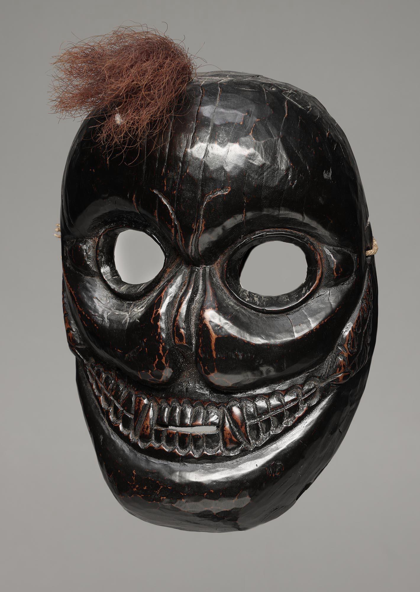 Tribal Masque de danse Citipati népalais avec yeux ouverts, dents de bouche, fin du 19e siècle