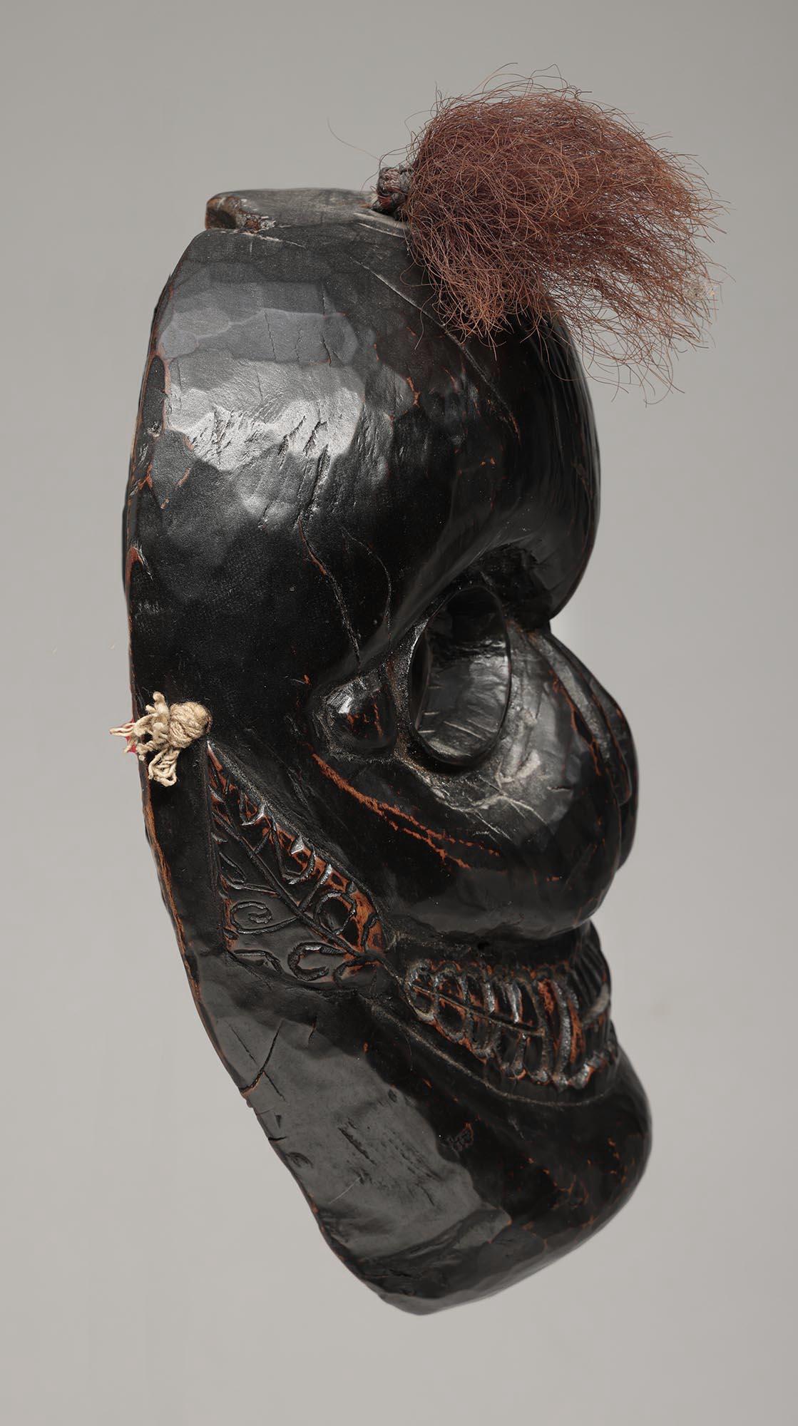 Masque de danse Citipati népalais avec yeux ouverts, dents de bouche, fin du 19e siècle État moyen à Point Richmond, CA