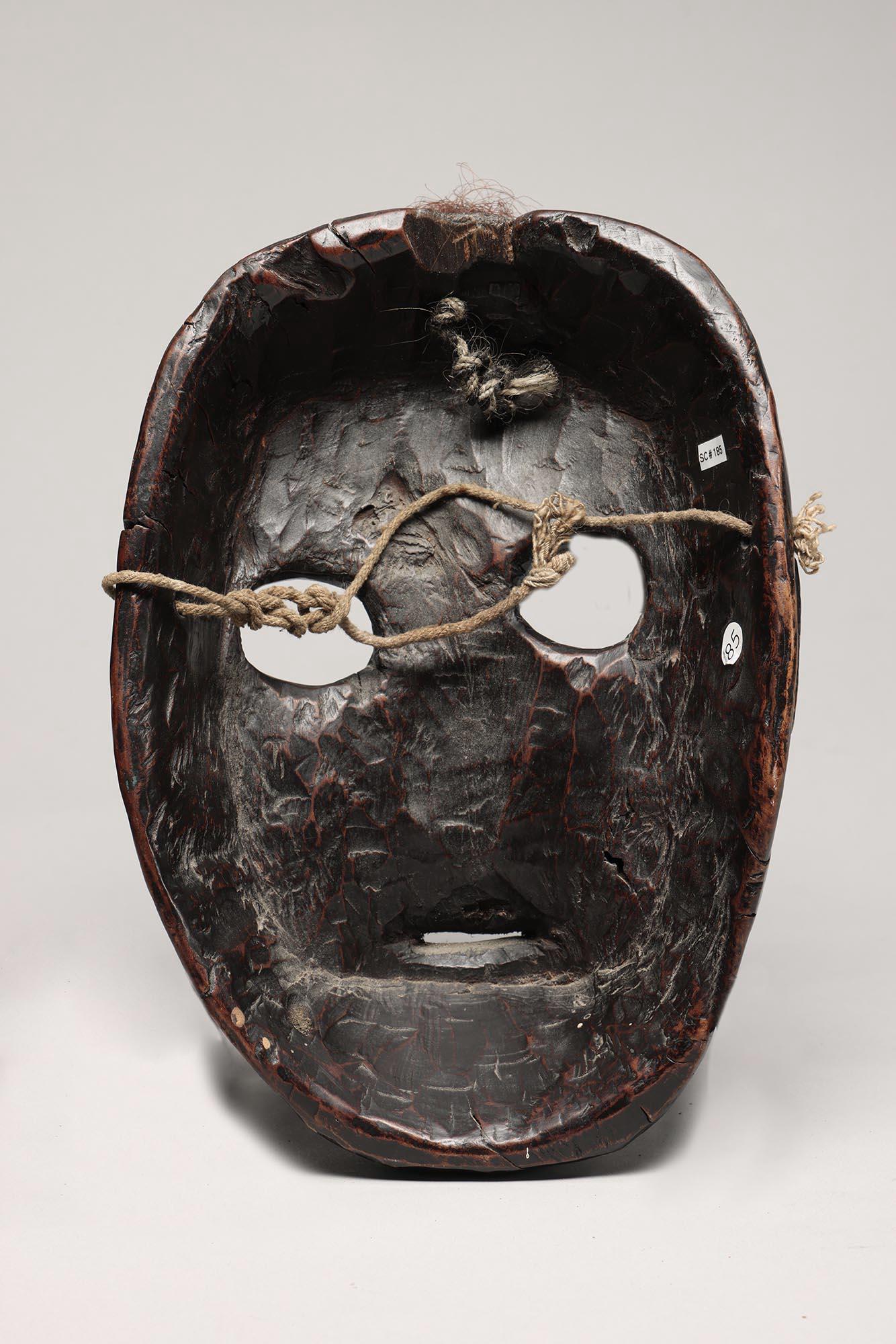 XIXe siècle Masque de danse Citipati népalais avec yeux ouverts, dents de bouche, fin du 19e siècle