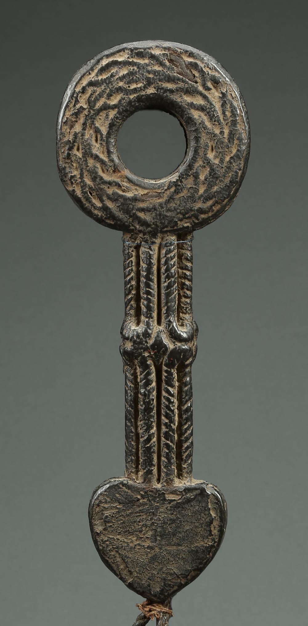 Hand-Carved Nepal Himalayan Butter Churn Handle, Early 20th Century with Heart Shape For Sale