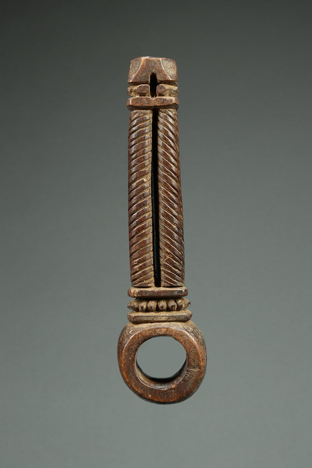 Hand-Carved Nepal Ghurra Butter Churn Handle, Early 20th Century