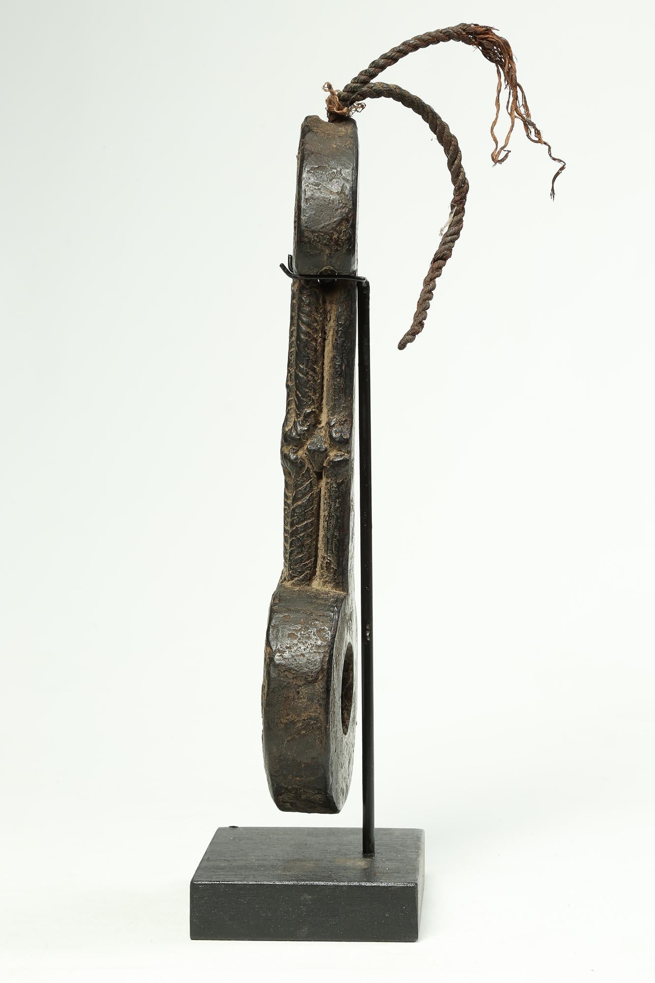Tribal Nepal Himalayan Butter Churn Handle, Early 20th Century with Heart Shaped top For Sale
