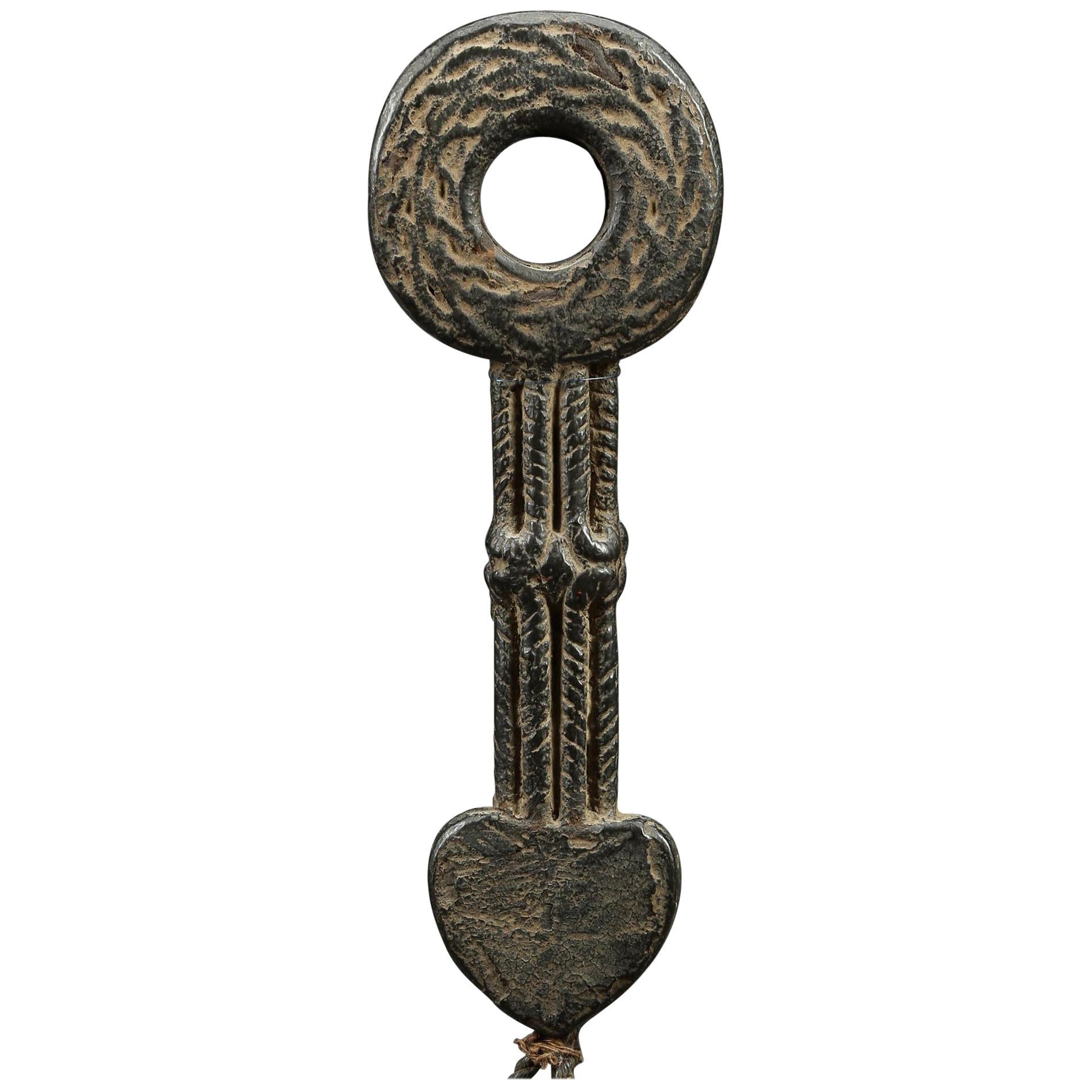 Nepal Himalayan Butter Churn Handle, Early 20th Century with Heart Shape For Sale