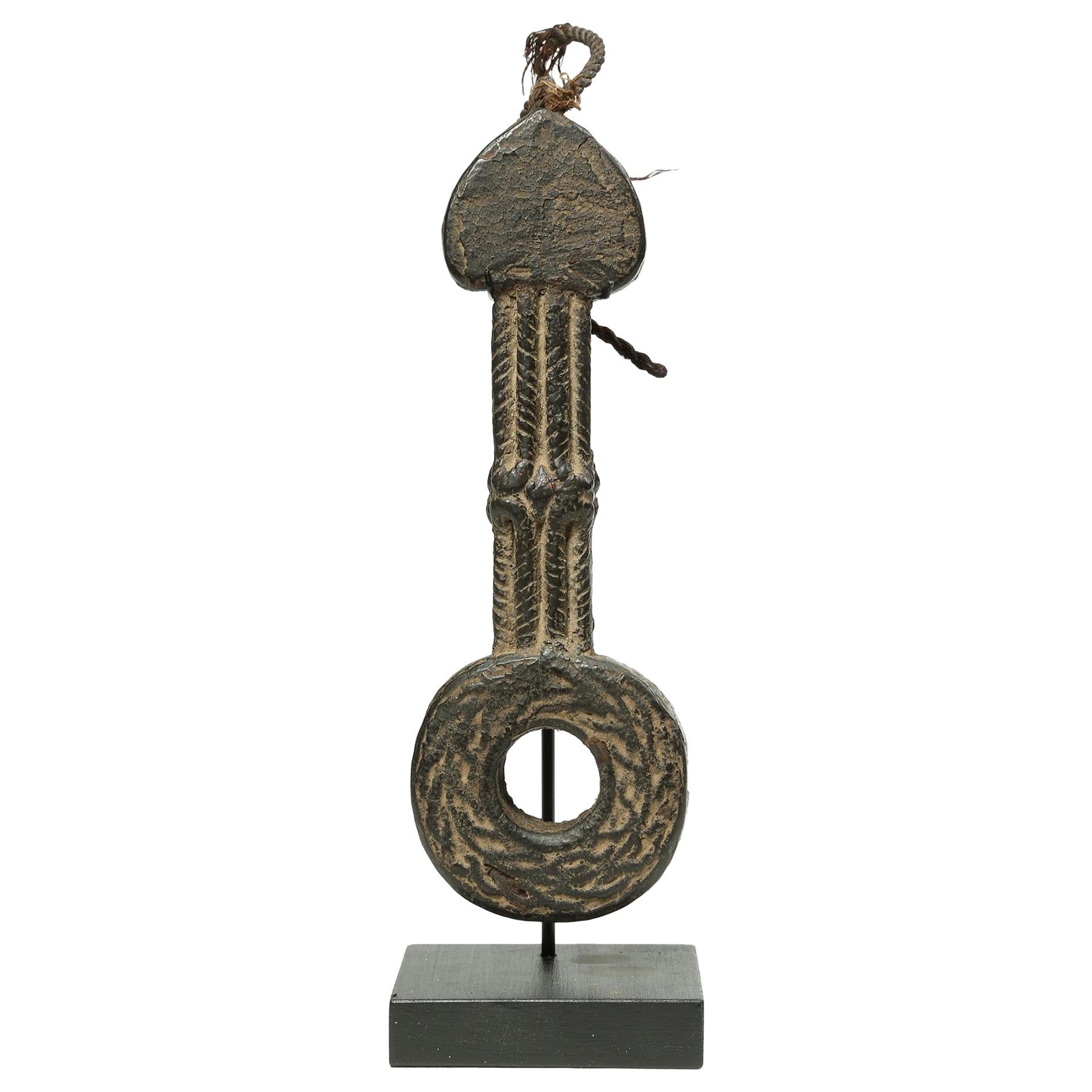 Nepal Himalayan Butter Churn Handle, Early 20th Century with Heart Shaped top For Sale