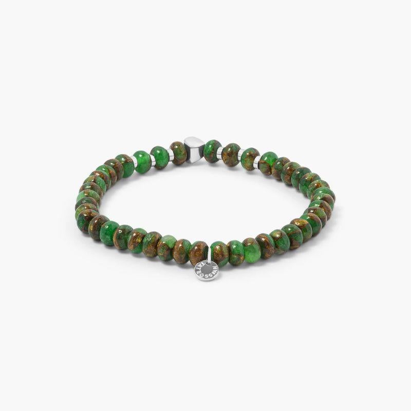 Nepal Nuovo Bracelet with Green Jasper, Size L

Our sterling silver bracelet, entitled 