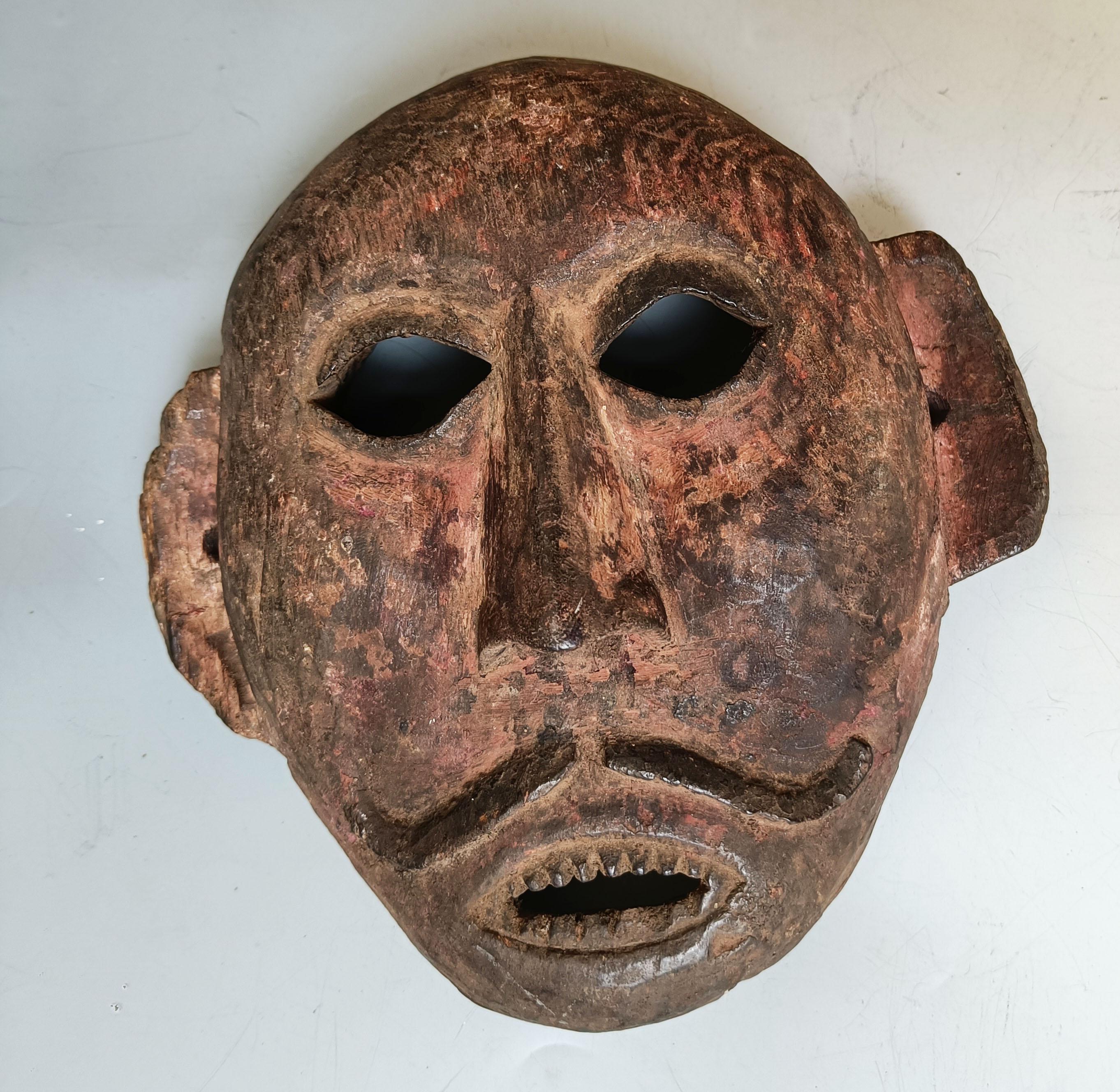 Ritualmaske Himalaya, asiatische Kunst, Nepal  Antiquitäten Stammesmasken Innenarchitektur (Nepalesisch) im Angebot
