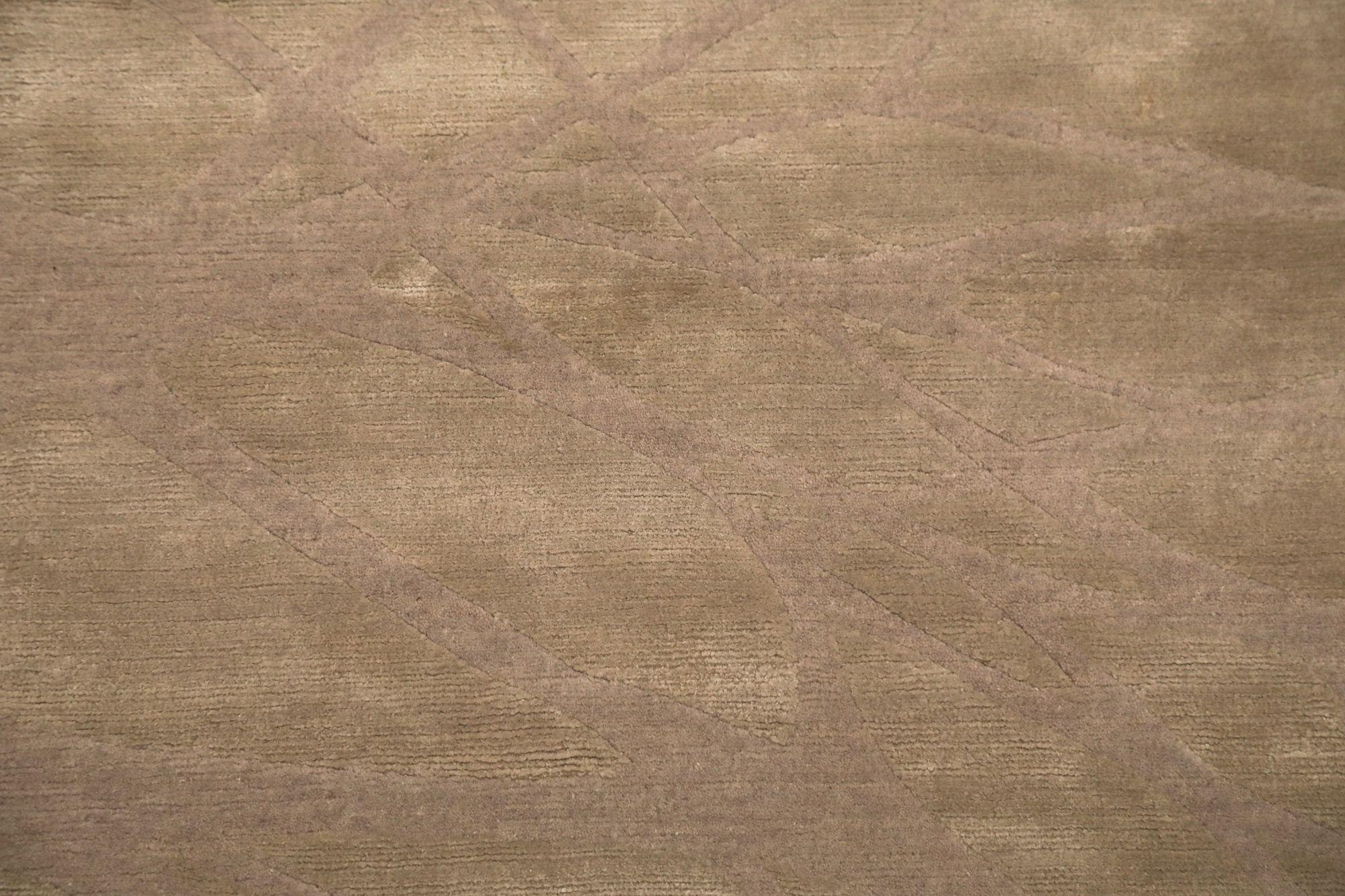 Nepalese Nepal Rug Star Area Rugs - Lana Marrone Avorio Design - 93799 in vendita