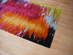 Contemporary Modernist Rug Wool and Silk 21 Century Abstract Design