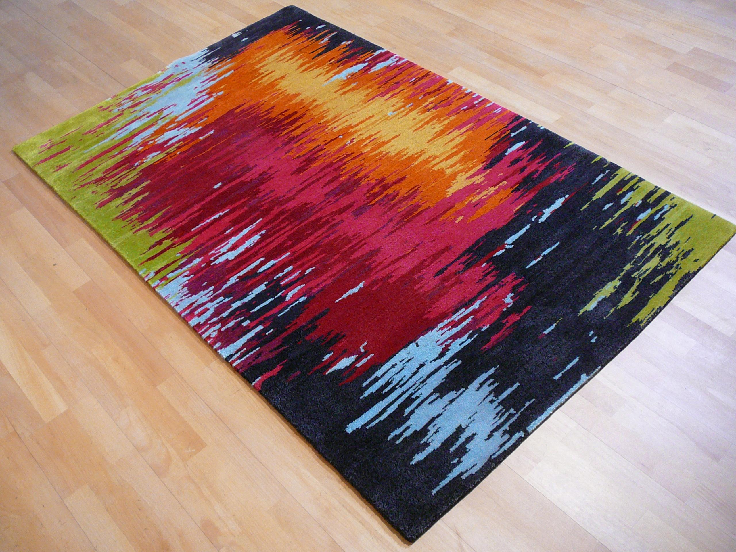 Contemporary Modernist Rug Wool and Silk 21 Century Abstract Design For Sale 2