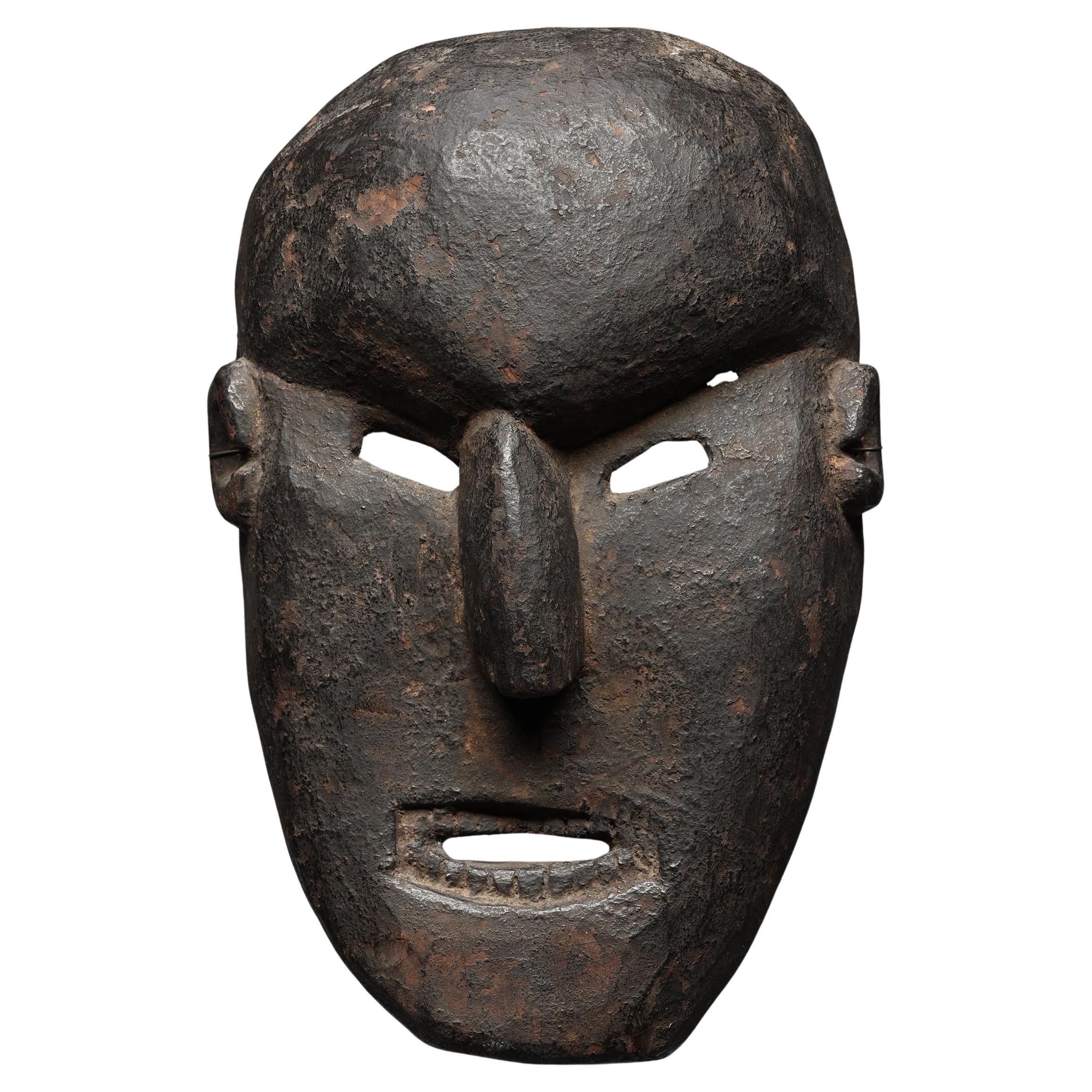 Nepal Wood Dance Mask with Open Mouth Teeth, Late 19th Century