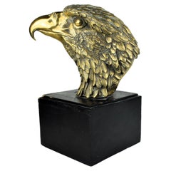 Vintage Nepalese Brass Eagle Bust, 20th Century