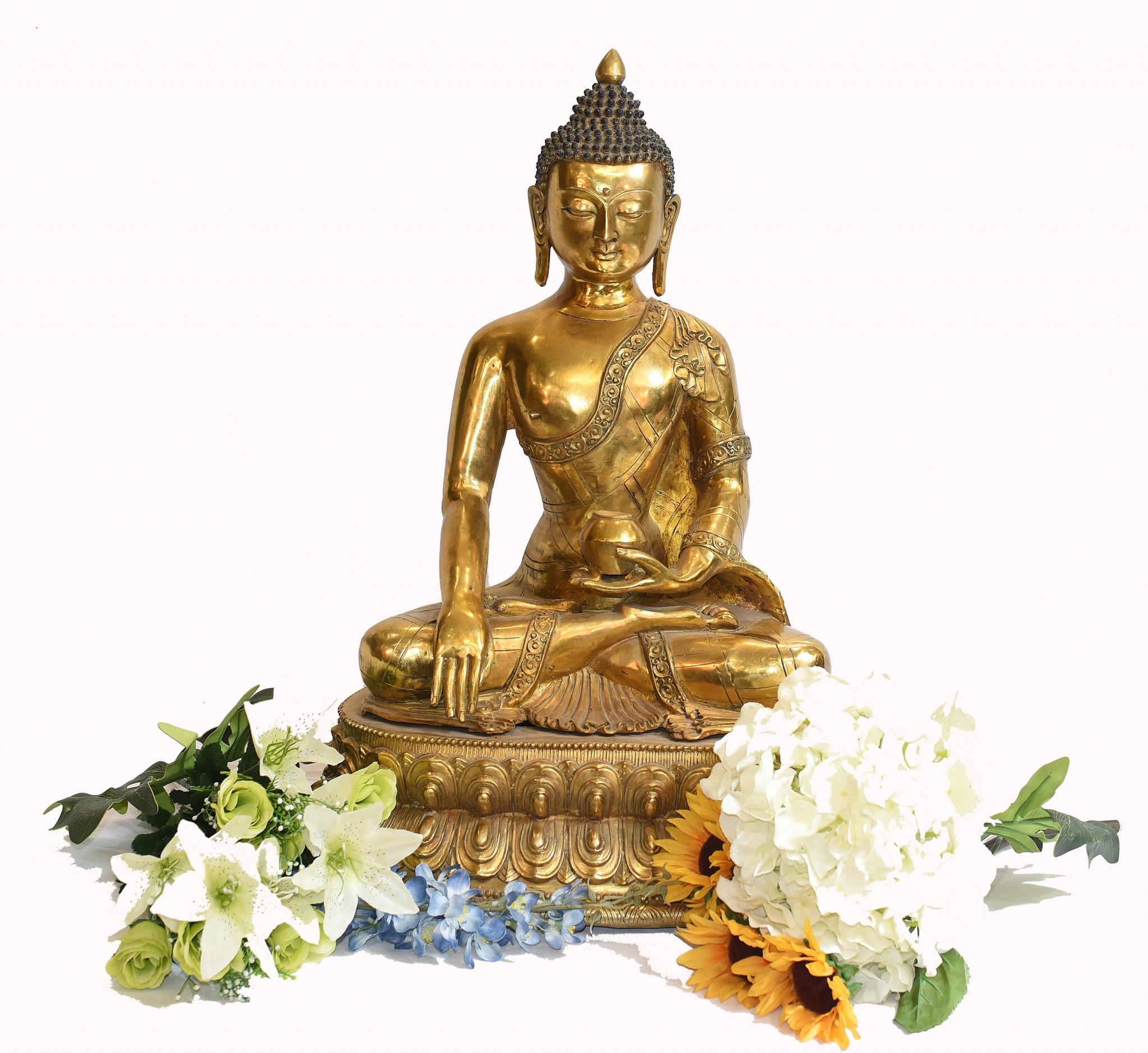 Nepalesische Buddha-Statue- Meditationsskulptur aus Lotusguss im Angebot 12