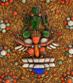 Nepalese Buddhist Brass Filigree Votive Plaque