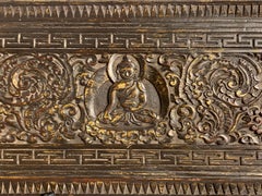 Nepalese Carved and Painted Buddhist Manuscript Cover, 15th Century