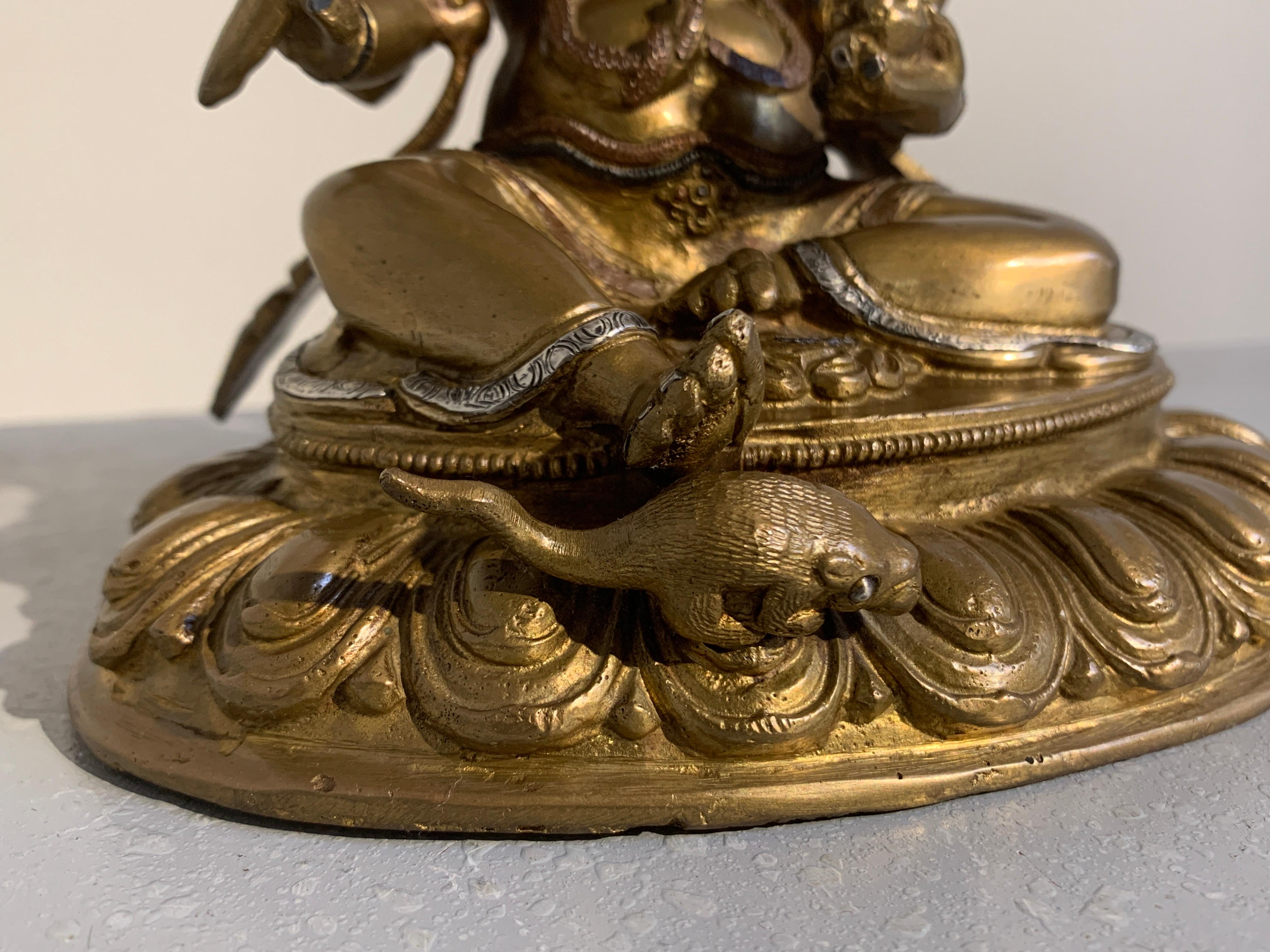 Nepalese Cast Copper Ganesha with Silver and Copper Inlay, Late 20th Century 4