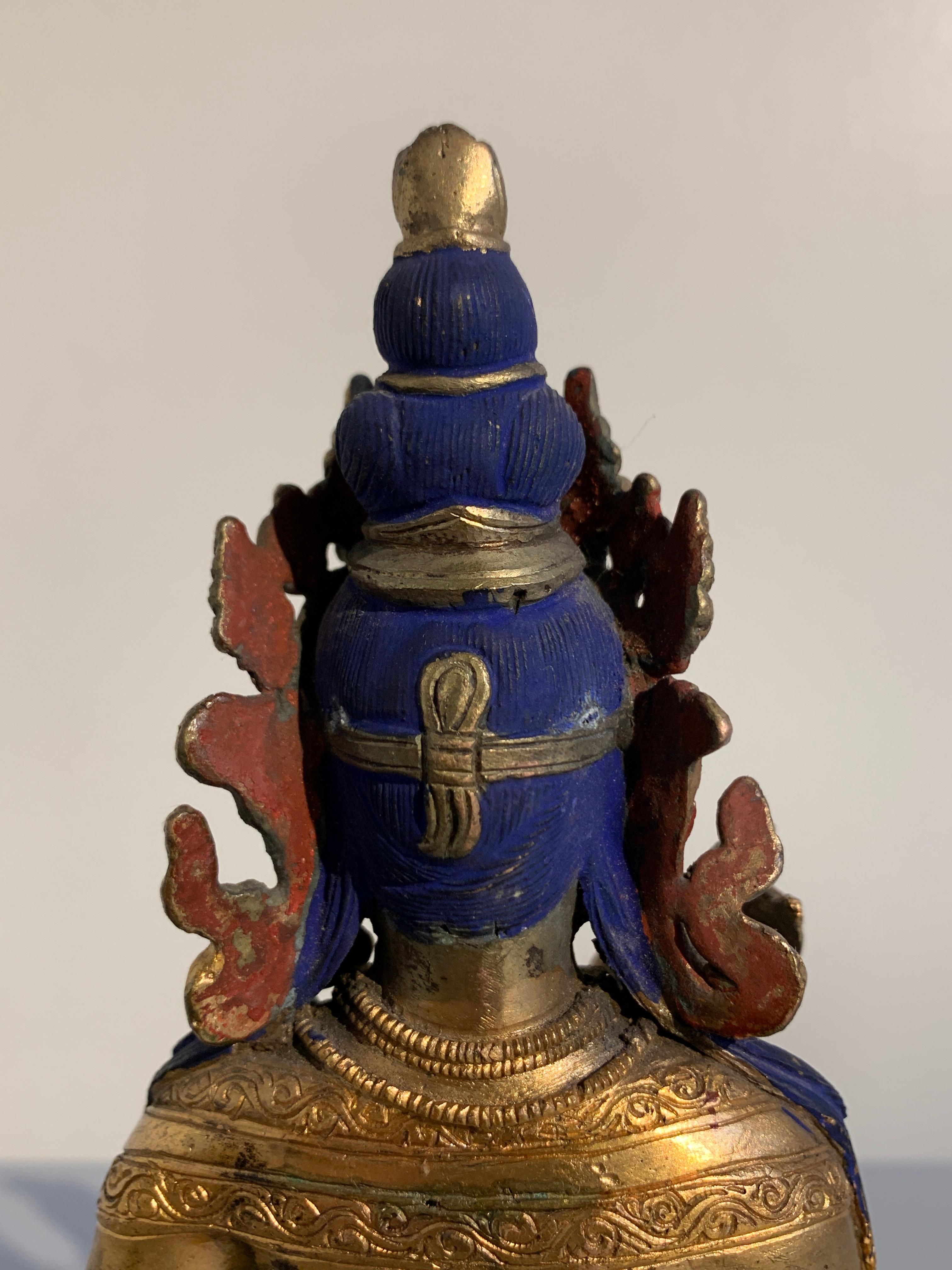 Nepalese Gilt Bronze Bodhisattva 'Amoghapasha?', Early to Mid-20th Century For Sale 2