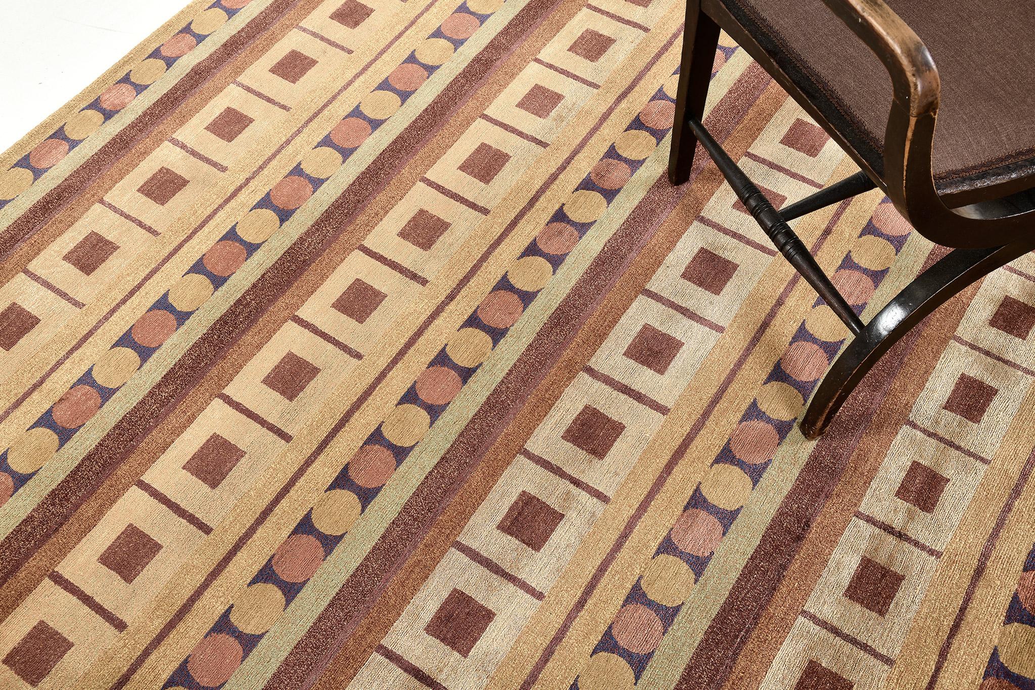 Nepalesischer Teppich im modernen Design aus Wolle und Seide im Zustand „Neu“ im Angebot in WEST HOLLYWOOD, CA