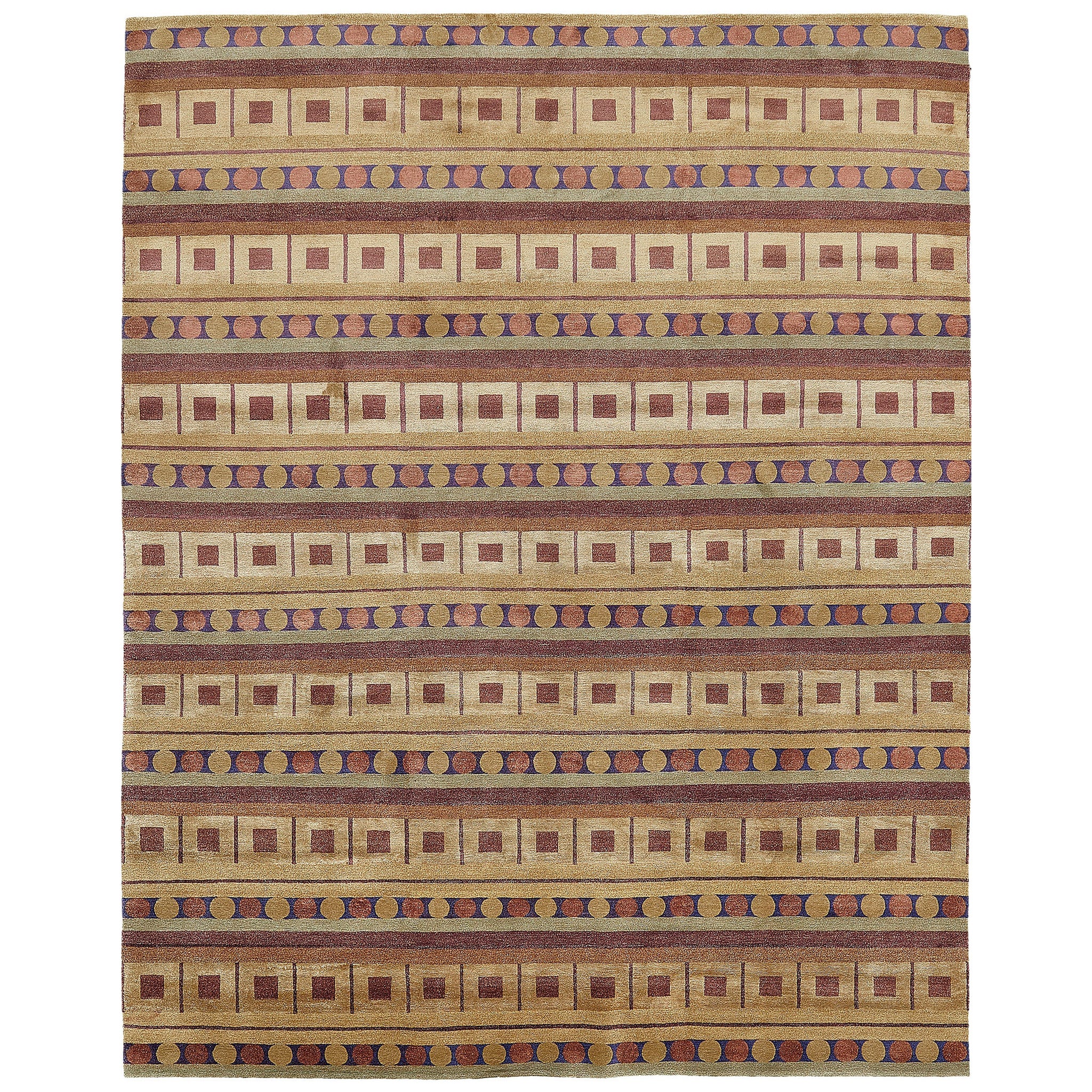 Tappeto nepalese dal design moderno in lana e seta in vendita
