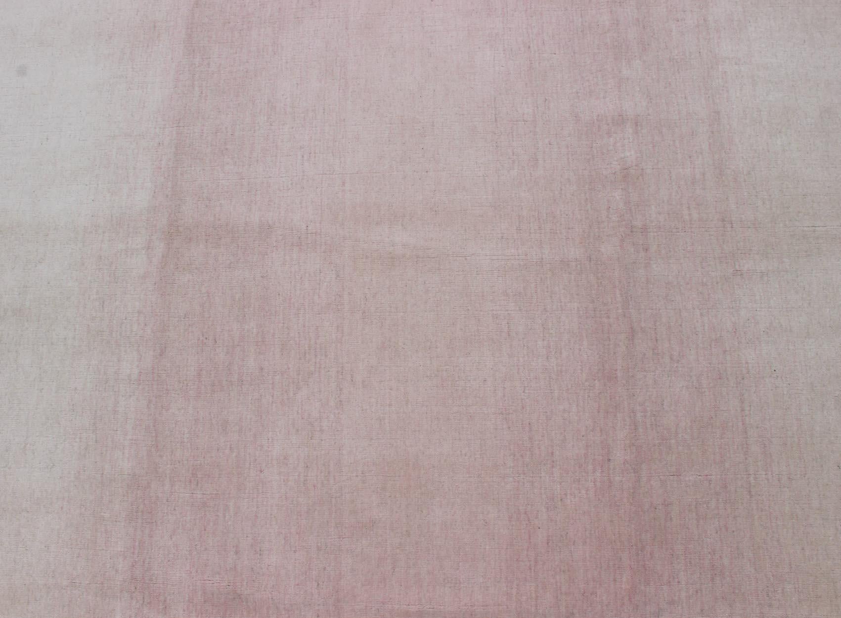 Nepalese Modern Rug in Pink and White For Sale 6
