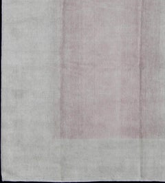 Nepalesischer moderner Teppich in Rosa und Weiß