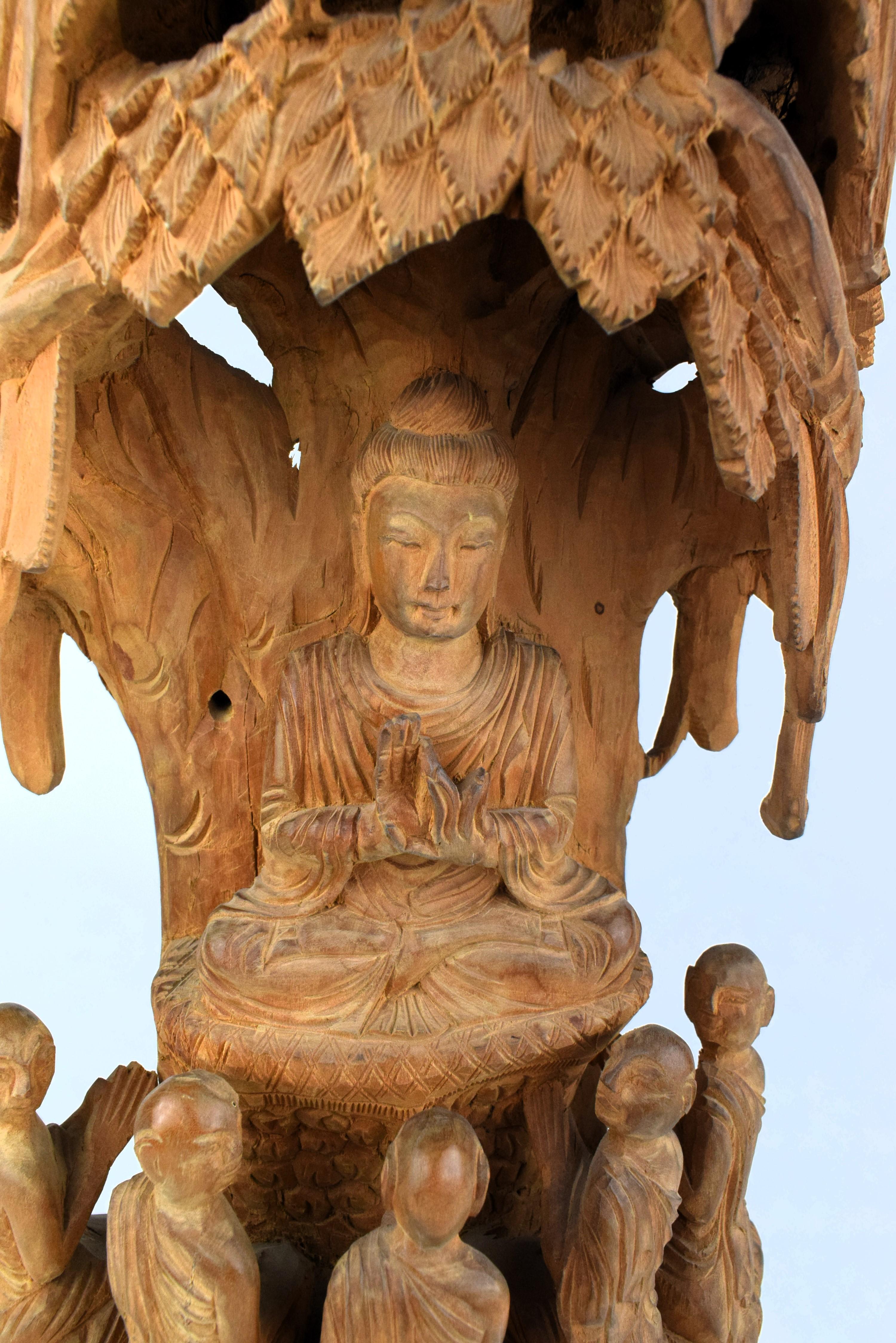 Nepalese Sandalwood Buddha Tree, 20th Century For Sale 2