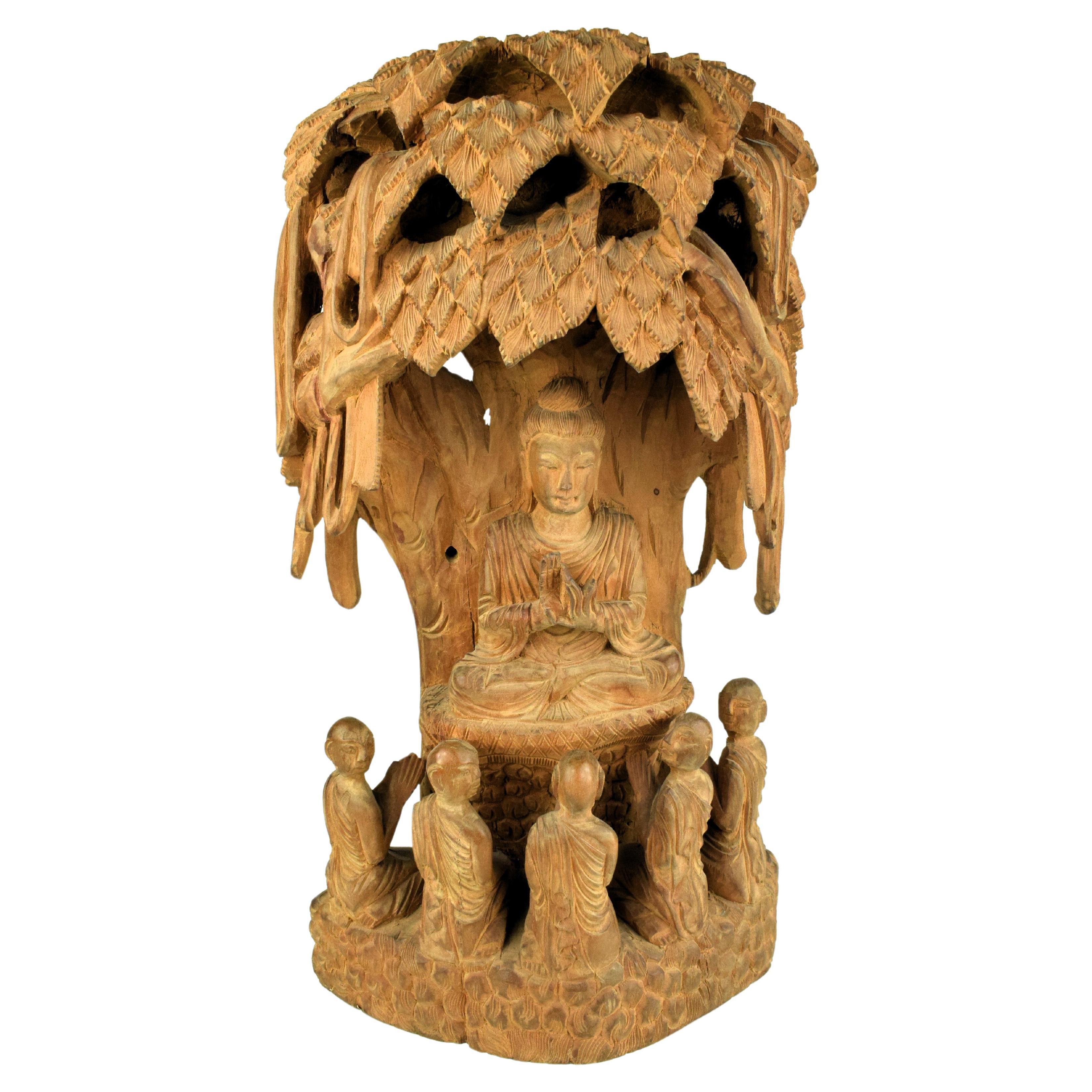 Nepalese Sandalwood Buddha Tree, 20th Century For Sale