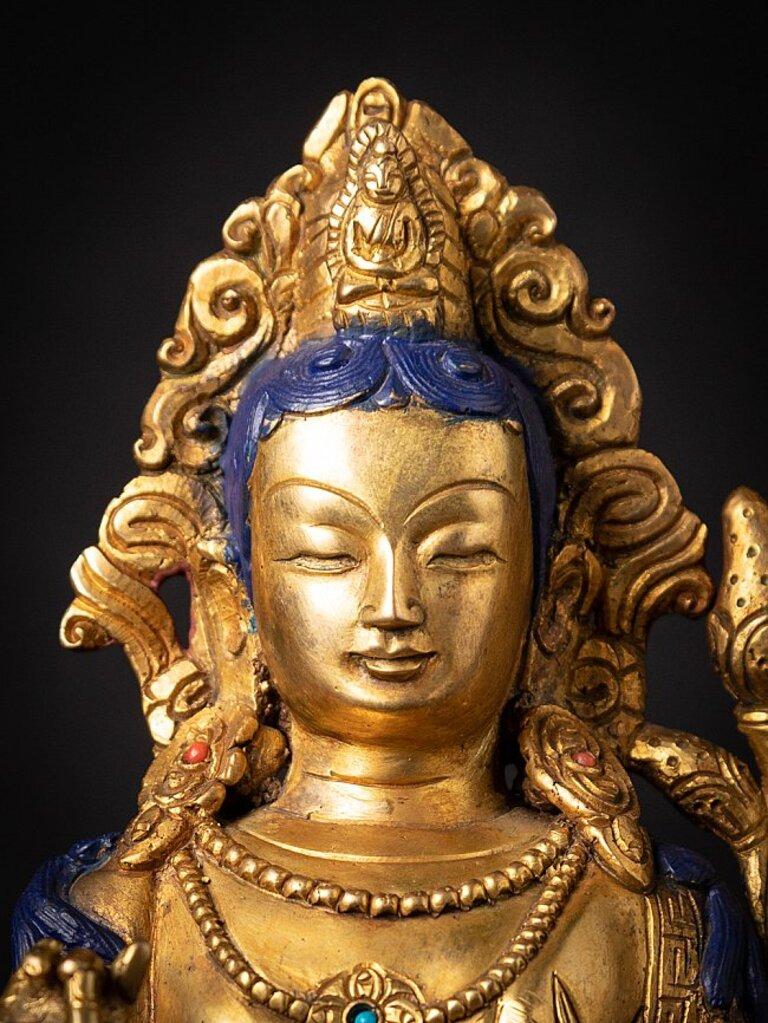 Nepali Bronze Bodhisattva Statue from Nepal Original Buddhas For Sale 5