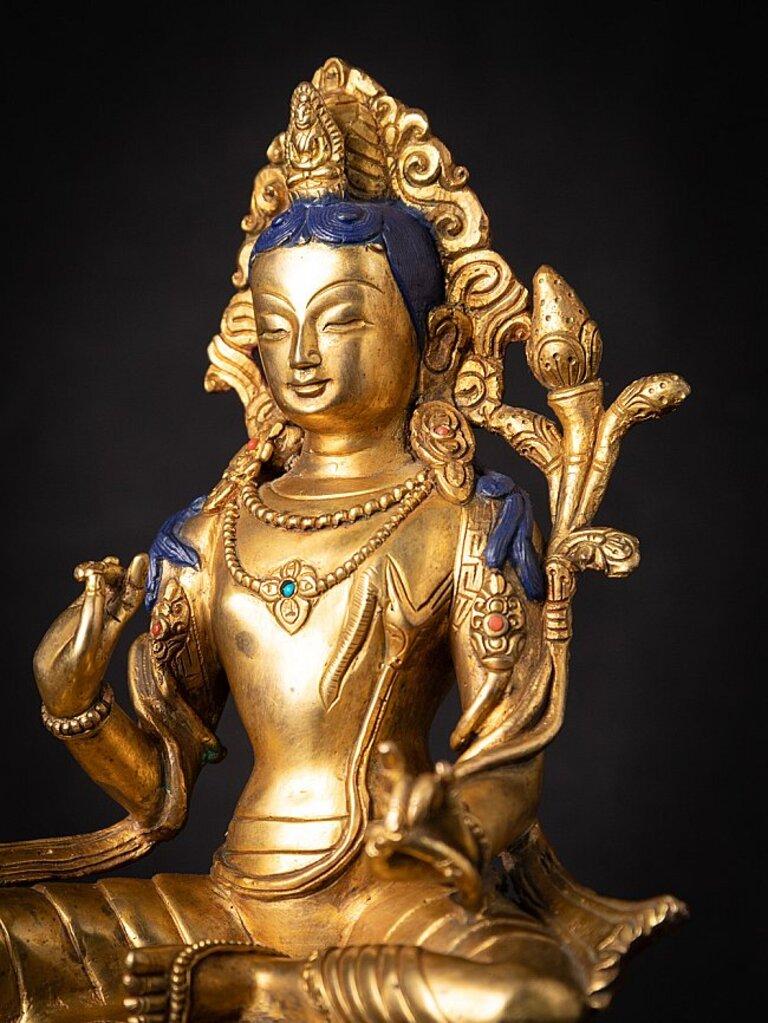 Nepali Bronze Bodhisattva Statue from Nepal Original Buddhas For Sale 6