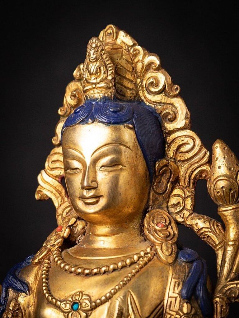 Nepali Bronze Bodhisattva Statue from Nepal Original Buddhas For Sale 7