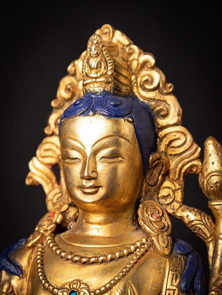 Nepali Bronze Bodhisattva Statue from Nepal Original Buddhas For Sale 10