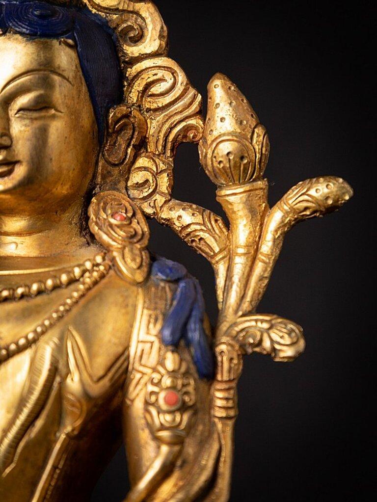 Nepali Bronze Bodhisattva Statue from Nepal Original Buddhas For Sale 13