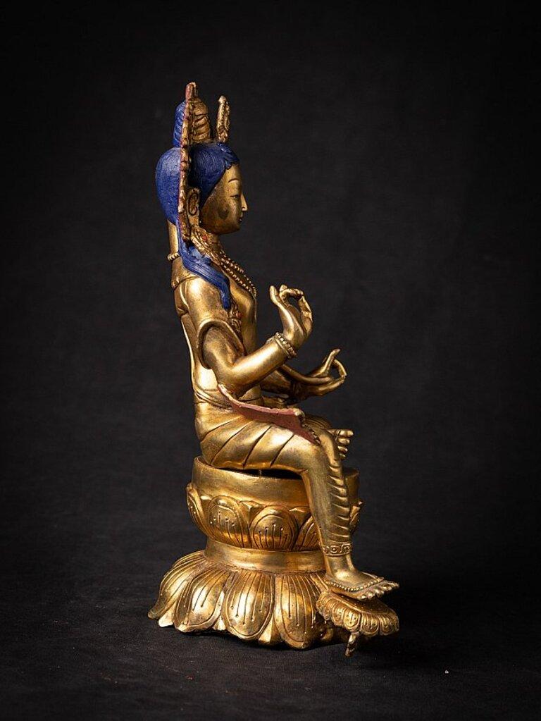 Contemporary Nepali Bronze Bodhisattva Statue from Nepal Original Buddhas For Sale