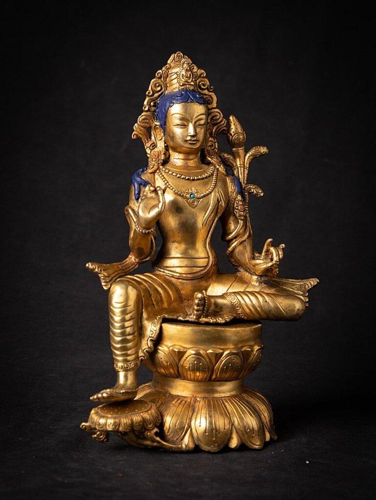 Nepali Bronze Bodhisattva Statue from Nepal Original Buddhas For Sale 1