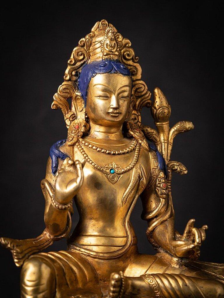Nepali Bronze Bodhisattva Statue from Nepal Original Buddhas For Sale 2