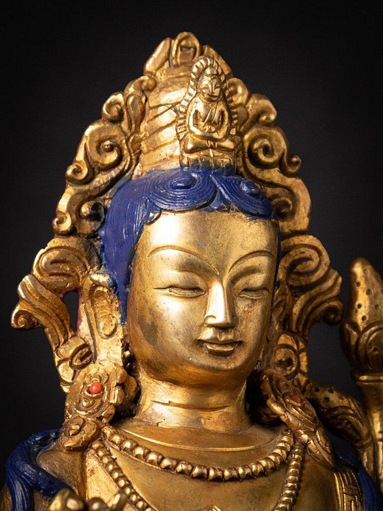 Nepali Bronze Bodhisattva Statue from Nepal Original Buddhas For Sale 3