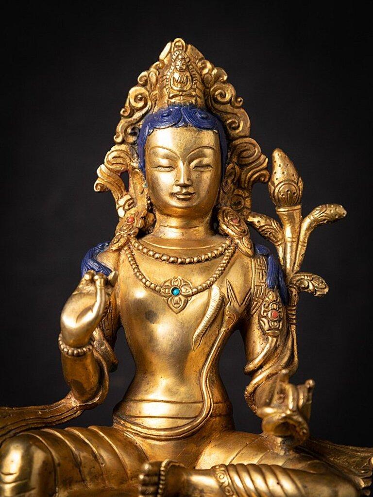 Nepali Bronze Bodhisattva Statue from Nepal Original Buddhas For Sale 4