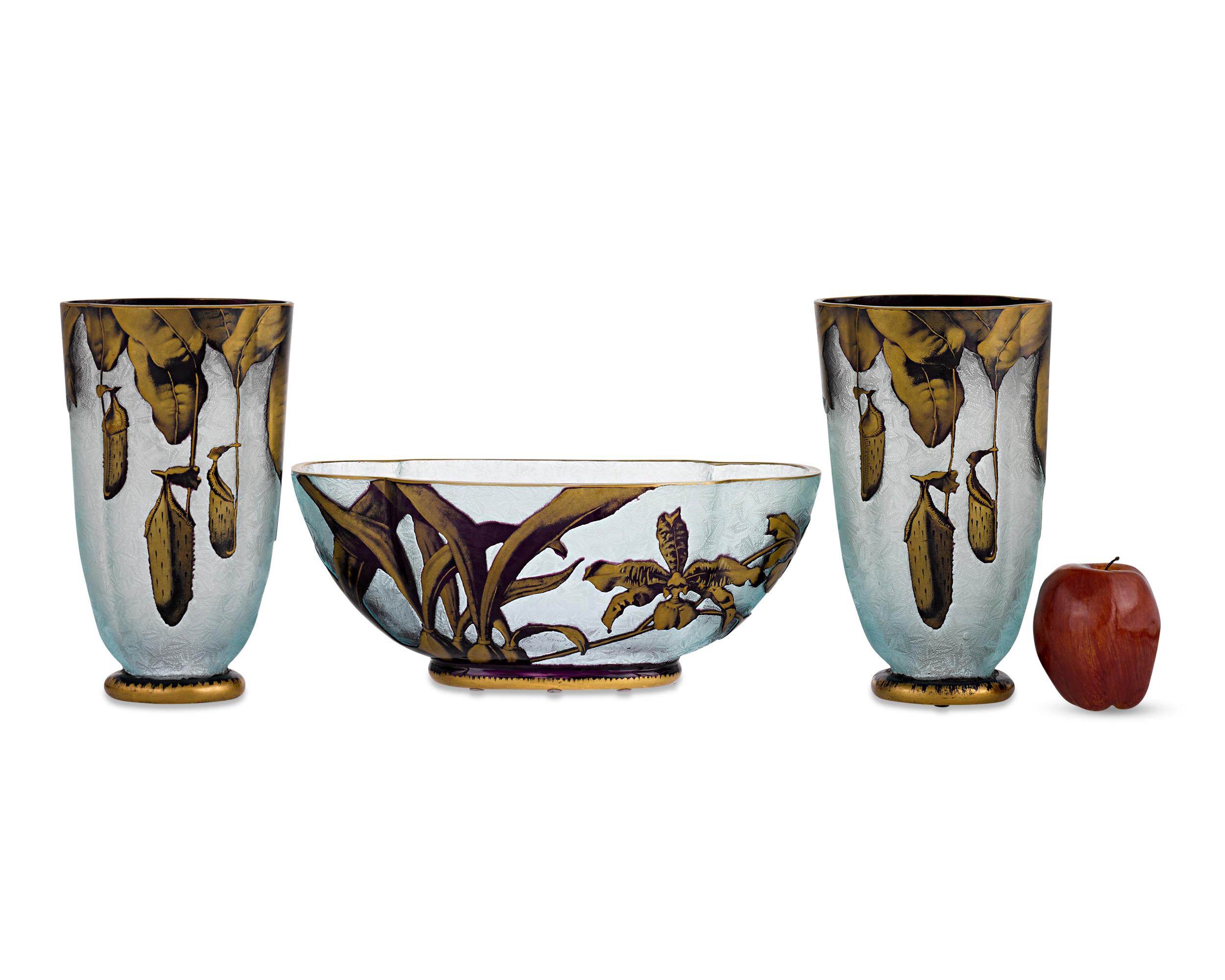 20th Century Nepenthes Garniture Set by Baccarat