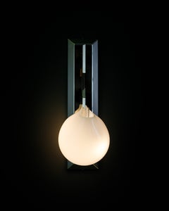 Unique Teardrop-shaped Opal Glass with Brass Frame Sconce by Christopher Boots