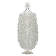 Nepenthes Vase, a spiky textured clear glass decorative jar by James Lethbridge