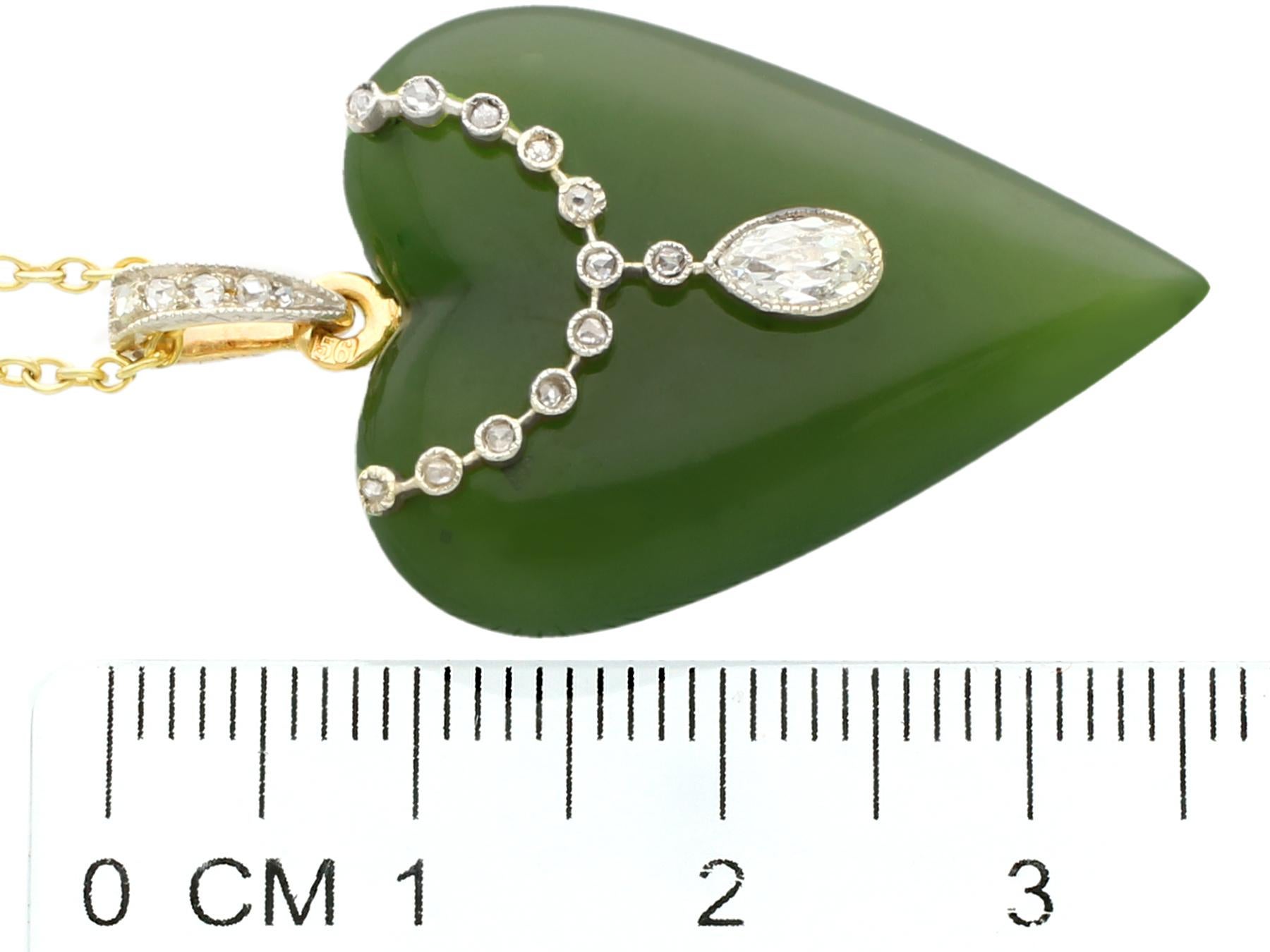 Nephrite Jade and Diamond Yellow Gold Necklace 1