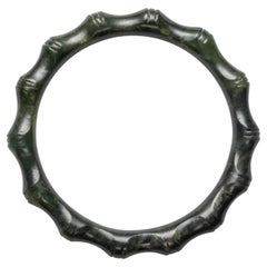 Bracelet jonc en jade néphrite à motif de bambou, milieu du siècle dernier