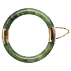 Nephrite Jade Bangle Translucent Certified Untreated