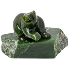 Nephrite Jade Bear Carved and Polished
