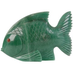 Nephrite Jade Figure "Fish", Asia, Second Half of 20th Century