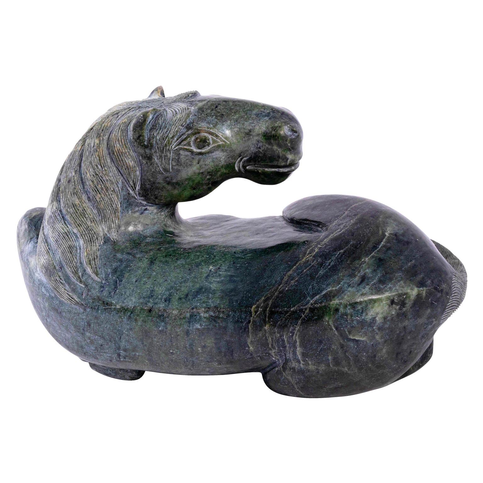 Nephrite Jade Hand Carved Horse #A