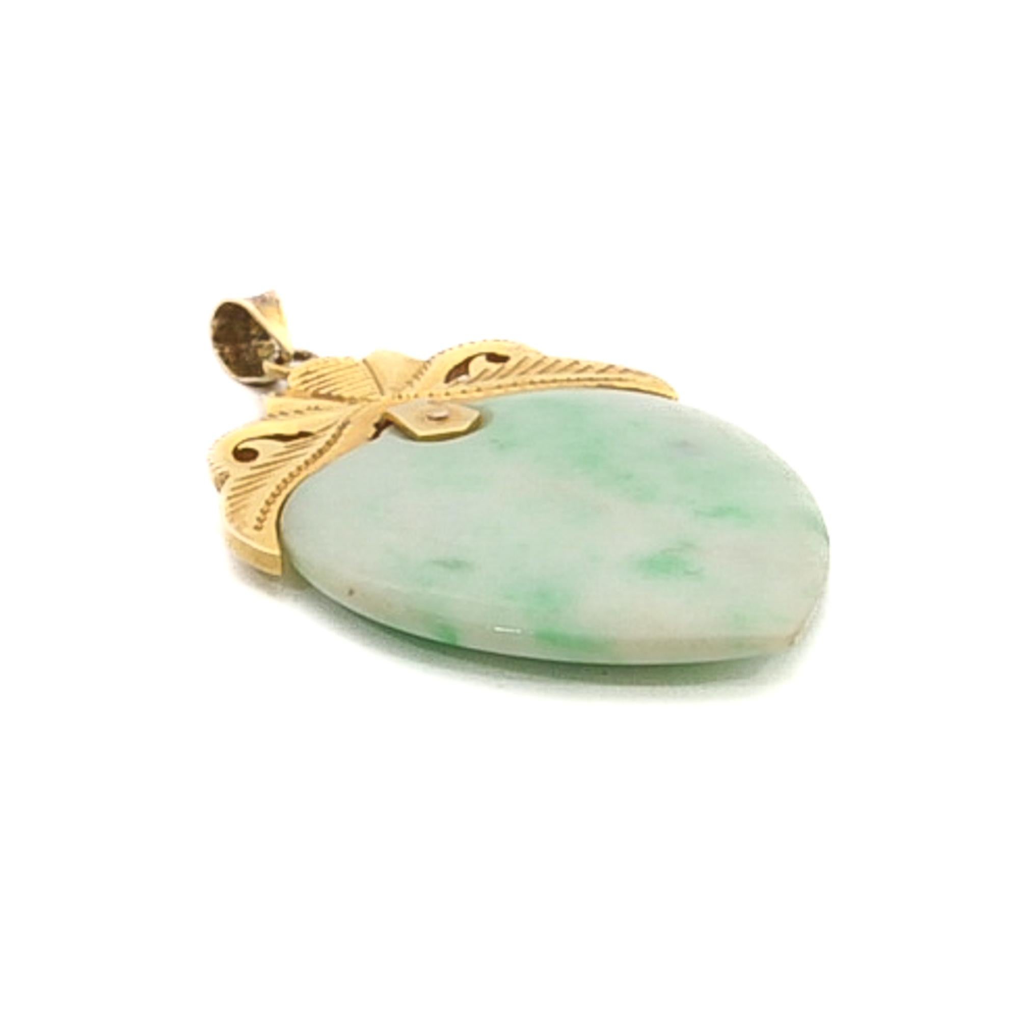 vintage jade heart pendant