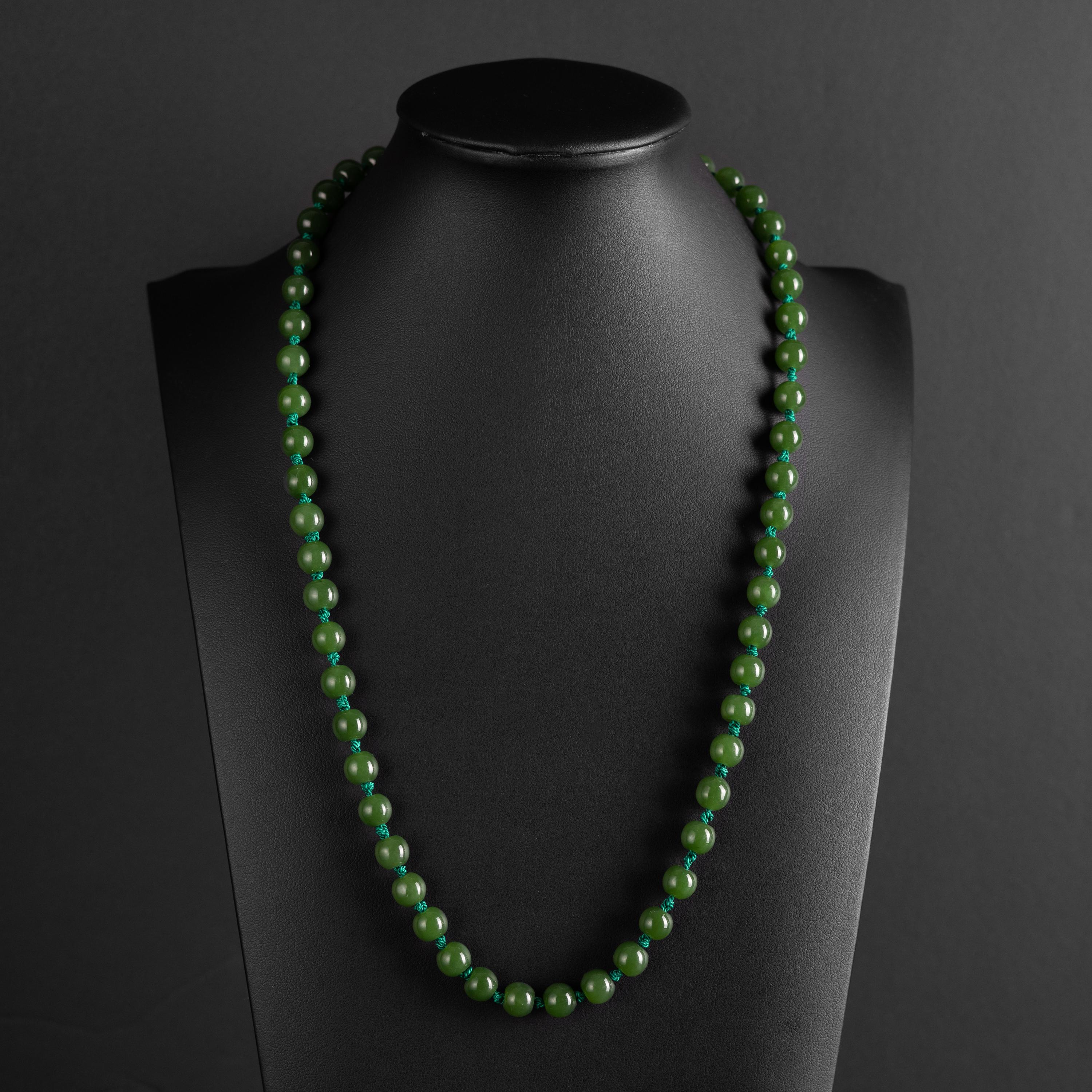 Nephrite Jade Necklace with High Translucency, Certified Untreated For