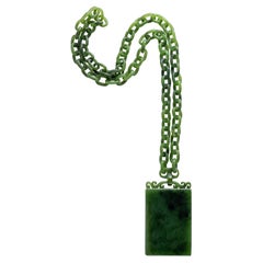 Nephrite Jade Necklace Carved from Single Stone Certified Untreated Nephrite Jade Necklace Carved from Single Stone Certified Untreated